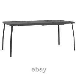Anthracite Steel Mesh Garden Table 165x80x72cm, E-Coated & Powder-Coated