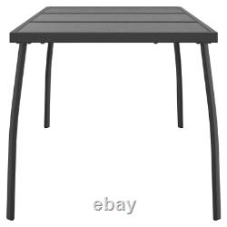 Anthracite Steel Mesh Garden Table 165x80x72cm, E-Coated & Powder-Coated
