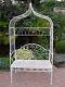 Arch Bench Shabby Chic Vintage Style White Arch Wrought Iron Garden Bench Seat