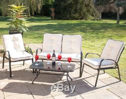 Armchairs & Coffee Table Garden Leisure Outdoor Dining Furniture Set No Bench