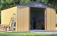Brown Metal Garden Shed 11 X 10 Apex Roof Storage Outdoor Steel Double Door New
