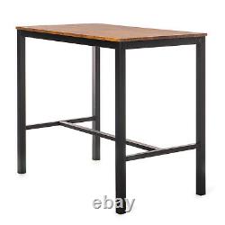 Bar Table and Stool Set For Kitchen Dining Room 4 Metal And Wood Stools High