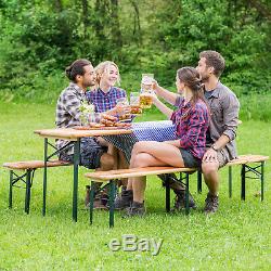 Beer Table Set Outdoor Beer Tent Garden Beer Bench Beer Table Wood foldable