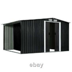 Best! Garden Shed with Sliding Doors Anthracite Steel Outdoor Storage House