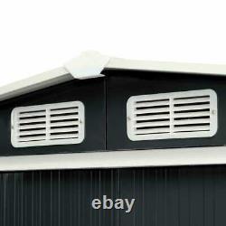 Best! Garden Shed with Sliding Doors Anthracite Steel Outdoor Storage House