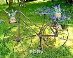 Bike Planter Garden Lawn Patio Ornament Metal Bicycle 3 Basket Planter Gift