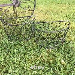 Bike Planter Garden Lawn Patio Ornament Metal Bicycle 3 Basket Planter Gift