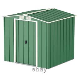 BillyOh 6ft x 6ft Metal Garden Shed Partner Eco Apex Roof Metal Shed Green