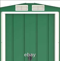 BillyOh 6ft x 6ft Metal Garden Shed Partner Eco Apex Roof Metal Shed Green