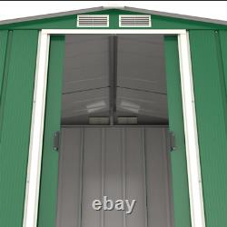 BillyOh 6ft x 6ft Metal Garden Shed Partner Eco Apex Roof Metal Shed Green