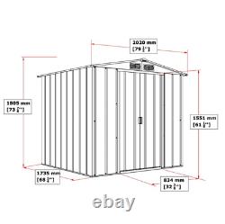 BillyOh 6ft x 6ft Metal Garden Shed Partner Eco Apex Roof Metal Shed Green