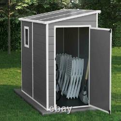 BillyOh Newport Lean To Plastic Outdoor Garden Storage Shed Grey Floor Included