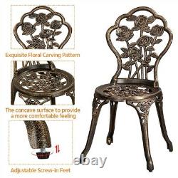 Bistro Set 3PCS Patio Table and Chairs Aluminum Garden Furniture Set Outdoor
