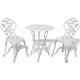 Bistro Table And Chairs Set Cast Aluminium Metal Garden Bench Patio Green/white