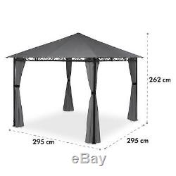 Blumfeldt Mondo Garden Pavilion Party Tent Gazebo Steel Polyester Dark Grey