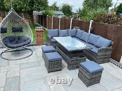 Brand New rattan garden furniture set With Double Egg Chair Stunning