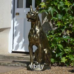 Bronson Great Dane Dog Bronze Metal Garden Statue