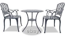 Centurion Supports POSITANO Luxurious Garden & Patio Table & 2 Large Chairs Grey