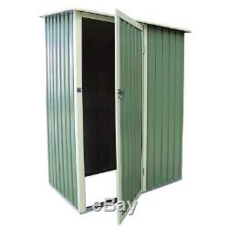 Charles Bentley Garden Shed in Green Made of Steel Weather Proof