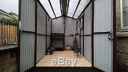 Clear Roof 6x14ft Garden Bike Shed or Motorbike Garage Any Size Safe Storage