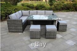 Conservatory Barcelona range Rattan garden furniture set 9 seater dining set