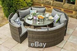 Conservatory Rattan Outdoor Garden Furniture 10 Seater Round Dining Table Set