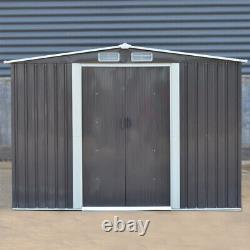 Corrugated Metal Garden Shed Apex Outdoor Equipment Tool Storage House 108ft