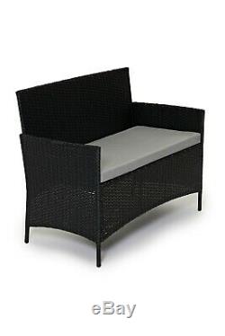 CosmoLiving Black Madrid Outdoor Garden Furniture Set Conservatory Patio Lounge