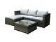 Cosmoliving Rattan Outdoor Garden Furniture Set Grey Malaga Cushion Patio New