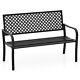 Costway Outdoor Garden Bench 2-person Heavy Duty Metal Bench With Backrest