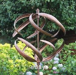 Creekwood SPHERE Wind Spinner Sculpture, Brushed Copper (56 x 56 x 208 cm)