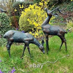 Deer Bronze Statues Metal Garden Ornaments