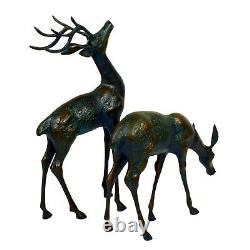 Deer Bronze Statues Metal Garden Ornaments