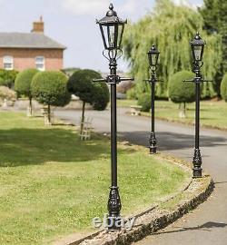 Deluxe Black Victorian Style Lamp Post Set Garden Lighting Set 2.26M