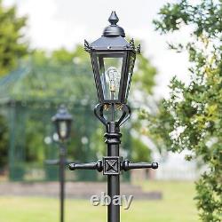 Deluxe Black Victorian Style Lamp Post Set Garden Lighting Set 2.26M