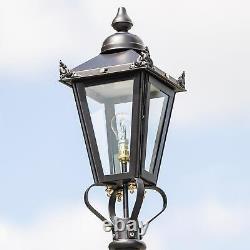 Deluxe Black Victorian Style Lamp Post Set Garden Lighting Set 2.26M