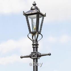 Deluxe Black Victorian Style Lamp Post Set Garden Lighting Set 2.26M