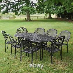 Deluxe Cast Aluminium Eight-Seater Garden Table & Chair Set