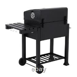 Deluxe Charcoal Bbq Garden Barbeque Trolley Large Stainle Steel Grill Stove Cart