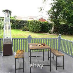 Dining Table Set & 2 Benches Outdoor Wooden Beer Table Chair Trestle Garden Pool