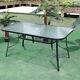 Dining Table Xlarge Garden Metal Glass Table With Parasol Hole Outdoor Cafe Use