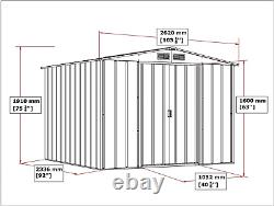Duramax ECO 8' x 8' Hot-Dipped Galvanized Metal Garden Shed with