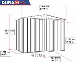 Duramax Top 8 x 6 Storage, Maintenance-Free & Weatherproof 8 x 6, Woodgrain