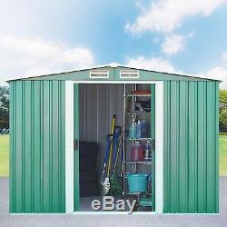 EXTRA LARGE OUTDOOR STEEL METAL GARDEN STORAGE SHED TOOL HOUSE+FOUNDATION 10x8FT