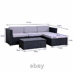 Evre Outdoor Four Person Rattan Garden Furniture Set Modular Set Patio Sofa