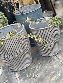 Extra Large Galvanised Metal Garden Planters / Dolly Tubs / Galvanised trough