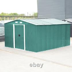 Extra Large Garden Metal Shed Tool Storage House 10 x 12 Galvanised Steel +Base