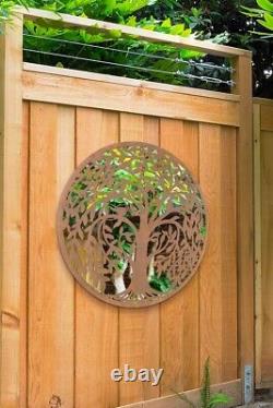 Extra Large Round Mirror Tree of Life Garden Outdoor Mirror 100x100 CM 3ft3x3ft3