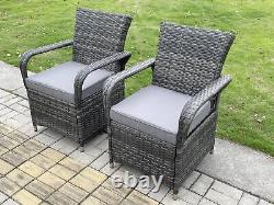 Fimous Rattan Garden Furniture Dining Sets Table And Chair Set Dark Grey Mix