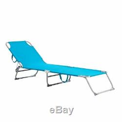 Foldable Sun Lounger Adjustable Back Rest Garden Chair Relaxer Patio Textilene